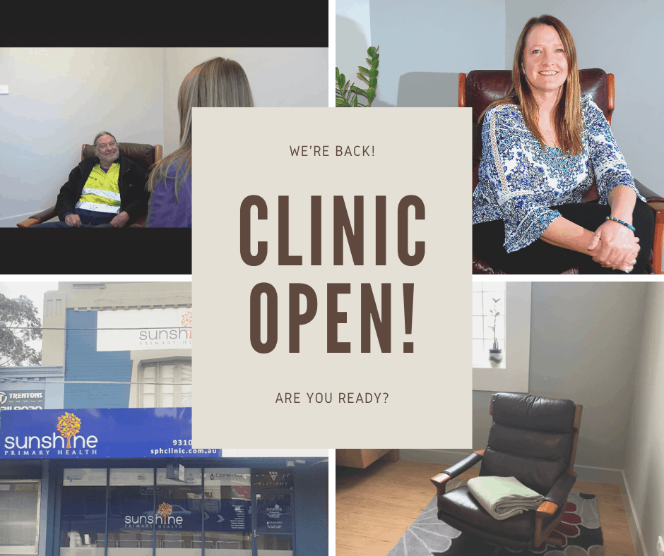 We're back at the clinic and ready to help you face to face again!
